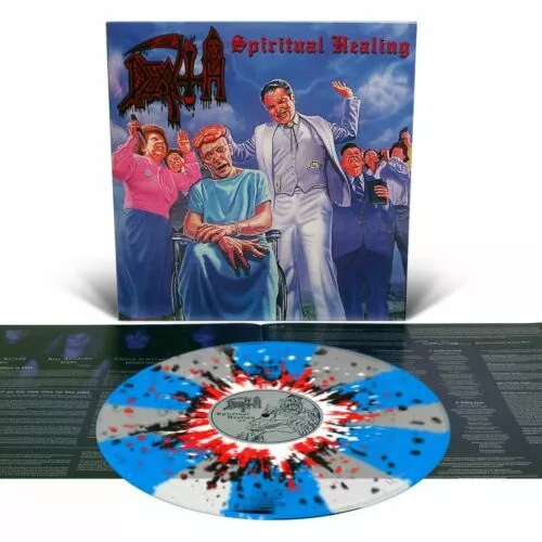 Death - Spiritual Healing. tri-colour merge with splatter